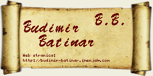 Budimir Batinar vizit kartica